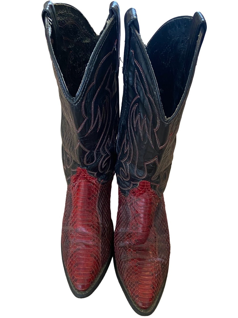 Vintage ACME Women’s Red Snakeskin Western Cowboy Boots
